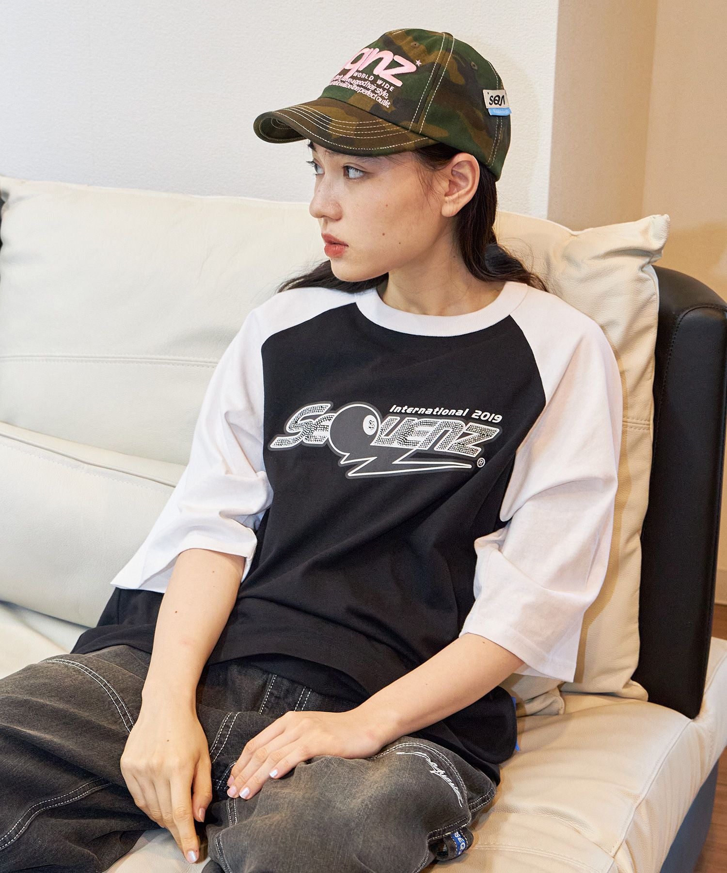 sqnz logo cap / ロゴ ベースボール キャップ 刺繍 ストリート 柄80