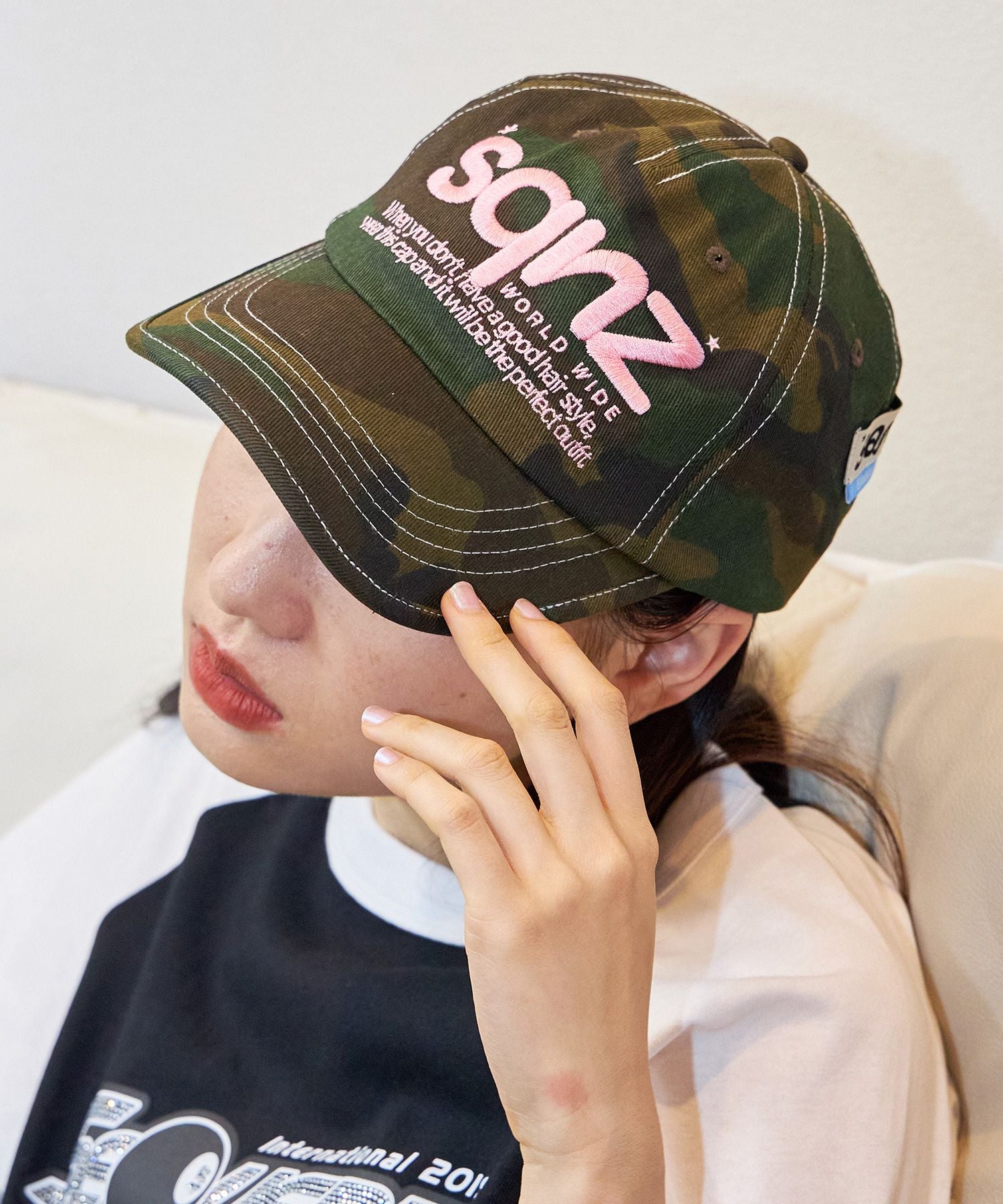 sqnz logo cap / ロゴ ベースボール キャップ 刺繍 ストリート 柄80