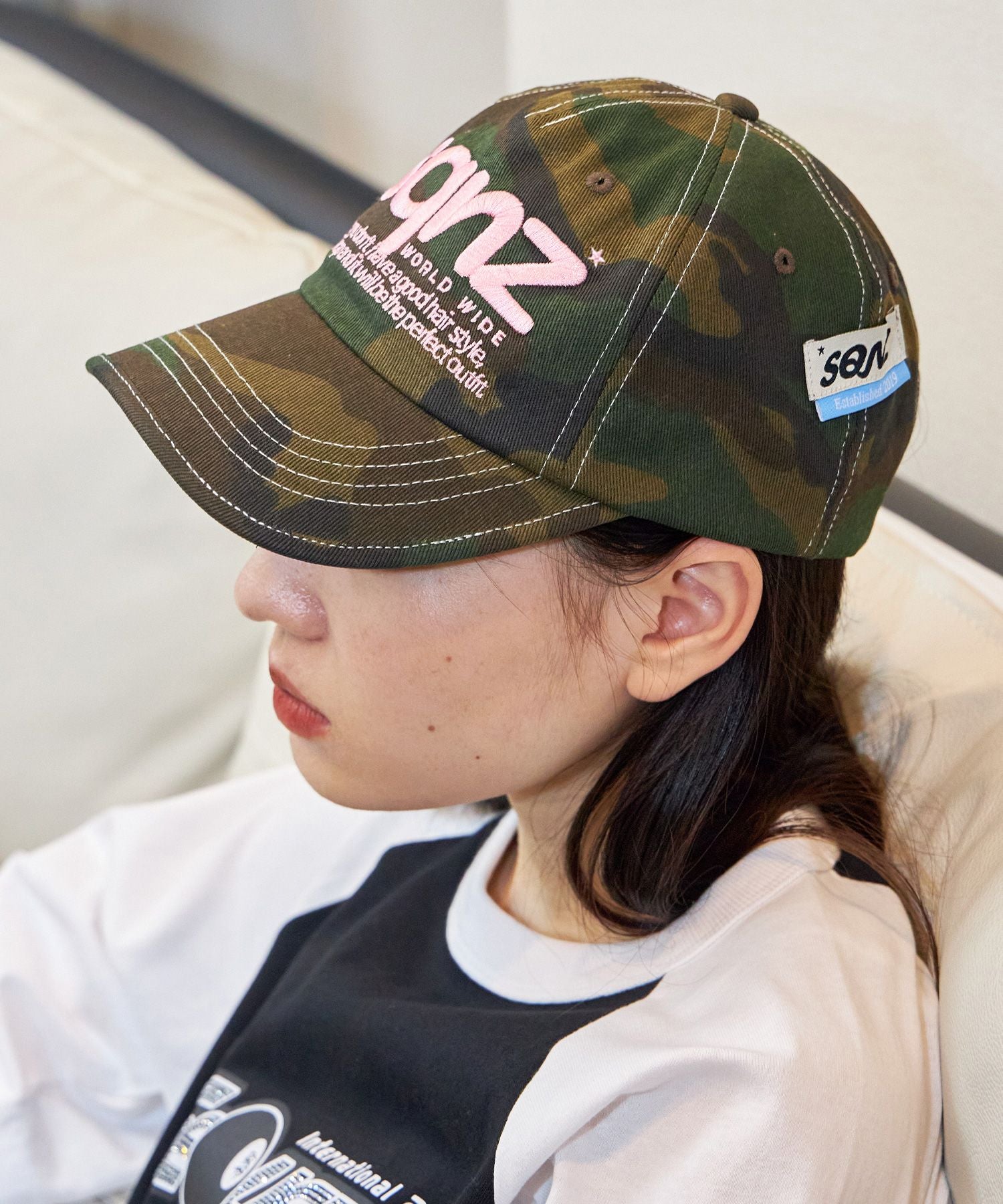 sqnz logo cap / ロゴ ベースボール キャップ 刺繍 ストリート 柄80