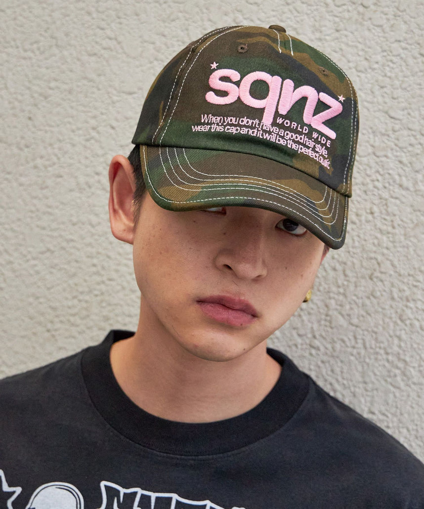 sqnz logo cap / ロゴ ベースボール キャップ 刺繍 ストリート 柄80