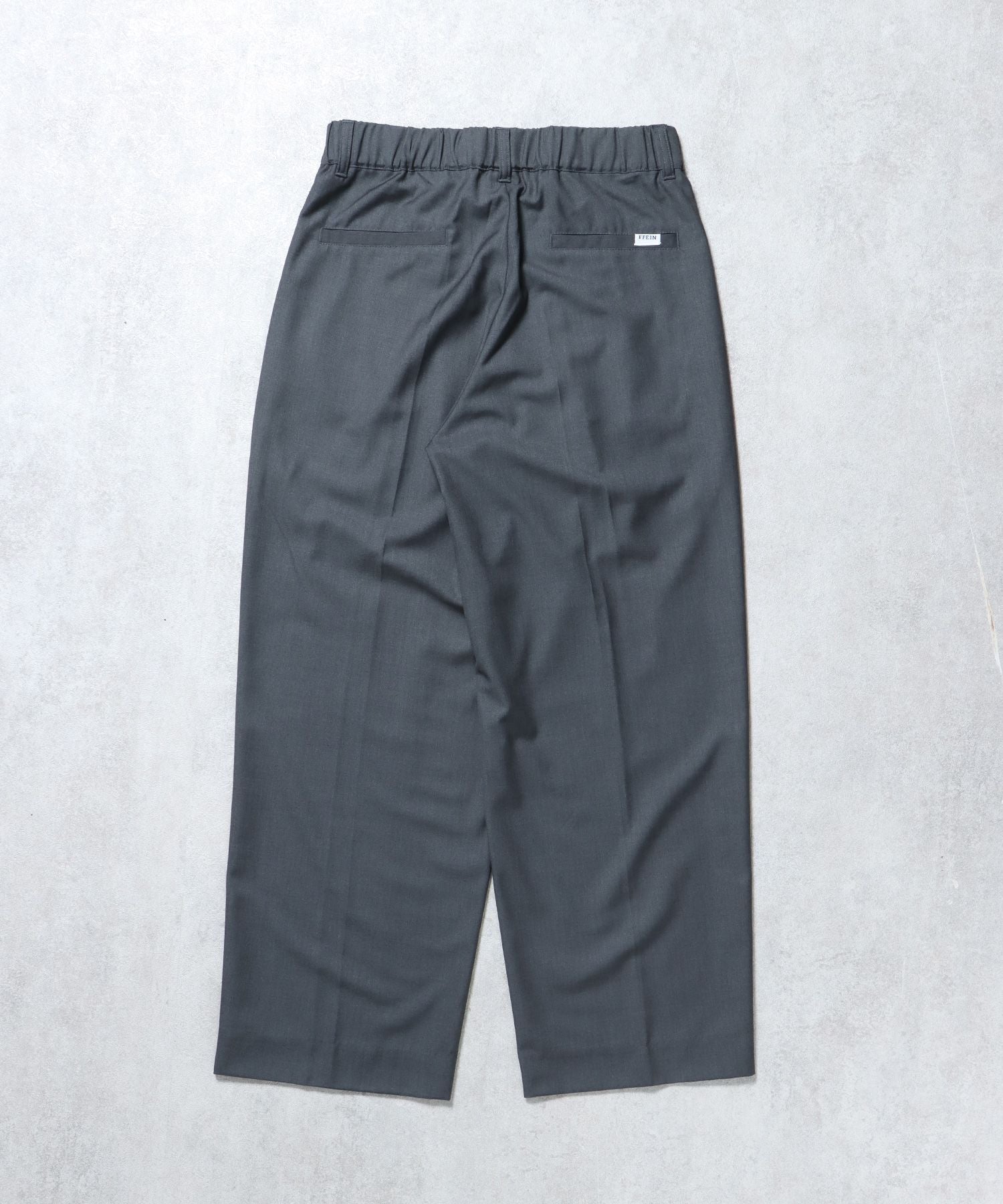 ワイドストレートスラックス /スラックス ストライプ チェック オーバーサイズ タック ライトグレー