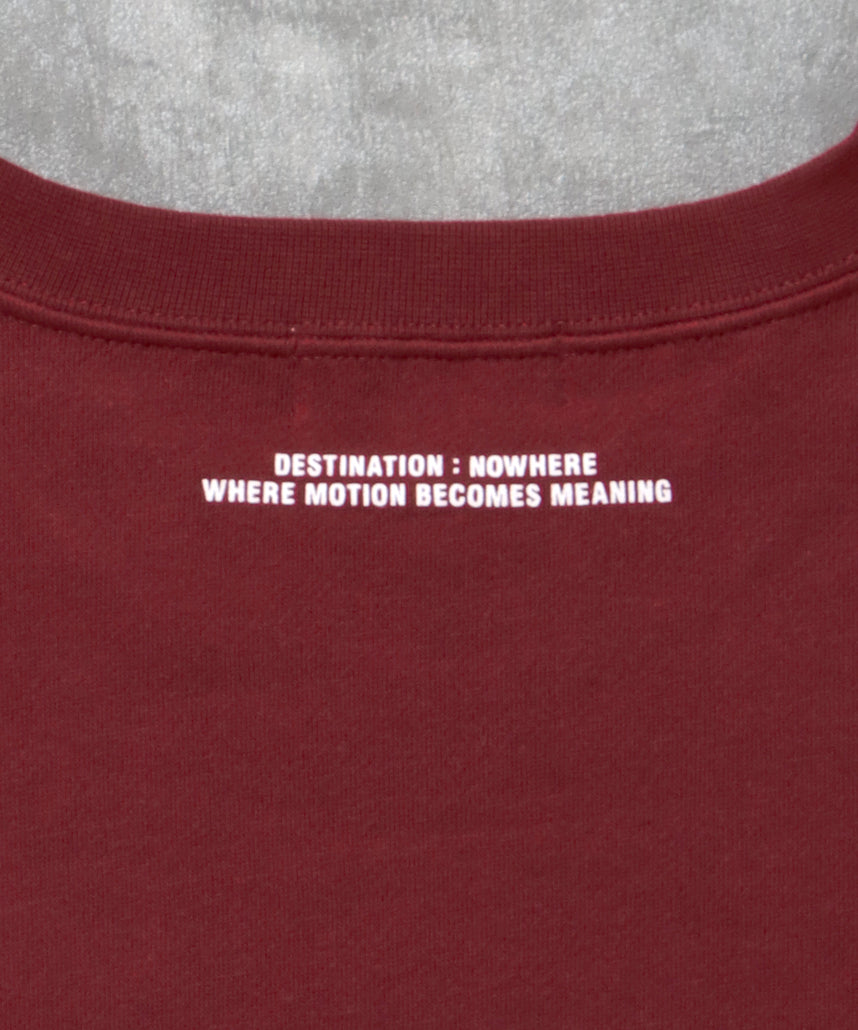 ヘビーウエイトフライトメッセージロゴスウェット / 裏起毛 スウェット クルーネック ワンポイント プリント ワイン