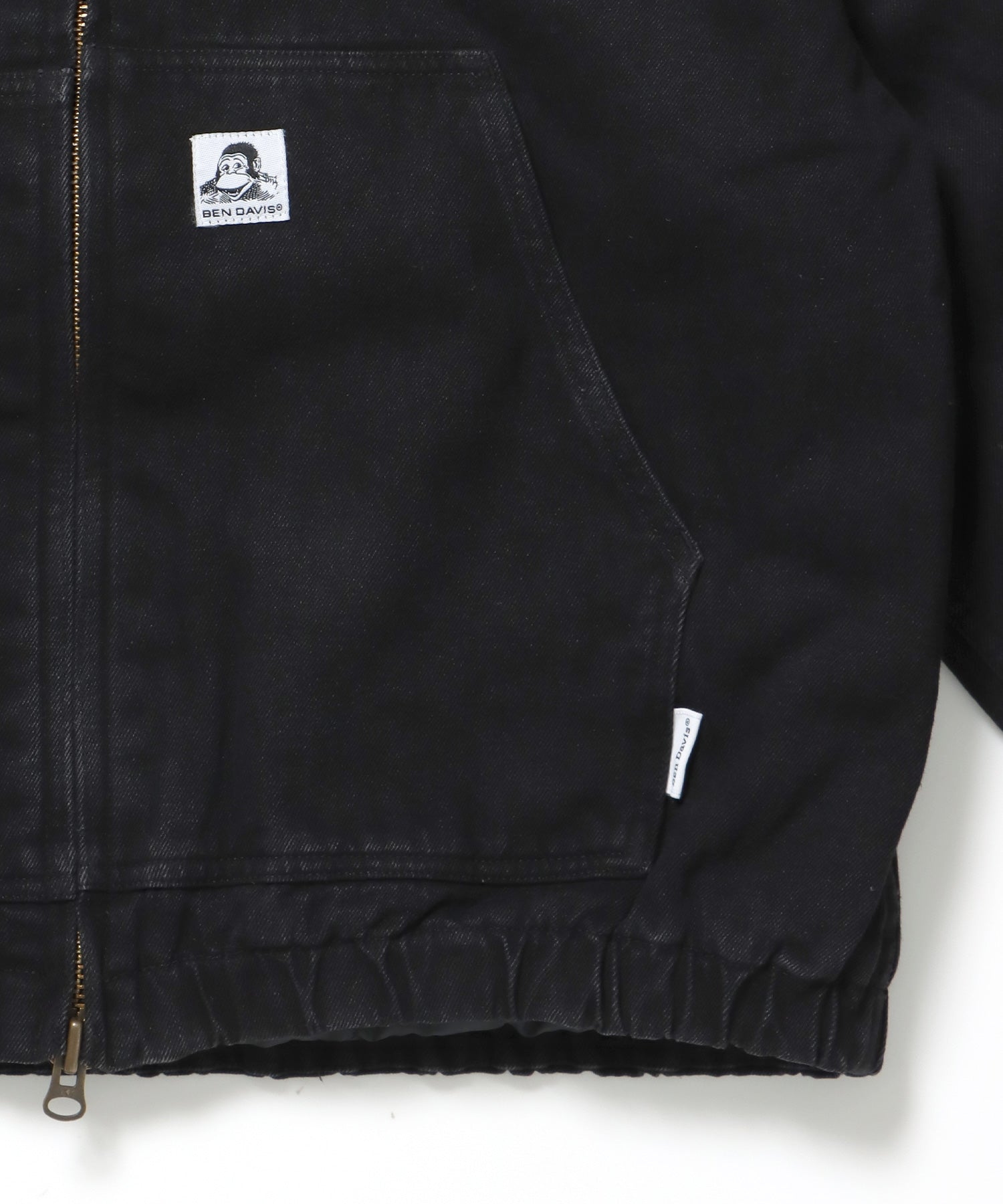 WORKERS PARKA / ジップパーカー フーディ 中綿 キルト ワークジャケット ダブルジップ ブラック