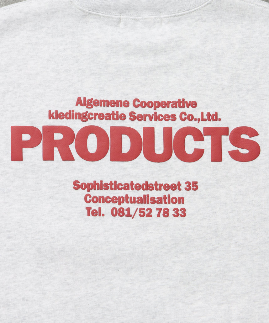 ヘビーウエイトウェーブロゴスウェット / 裏起毛 スウェット クルーネック ワンポイント プリント アッシュグレー