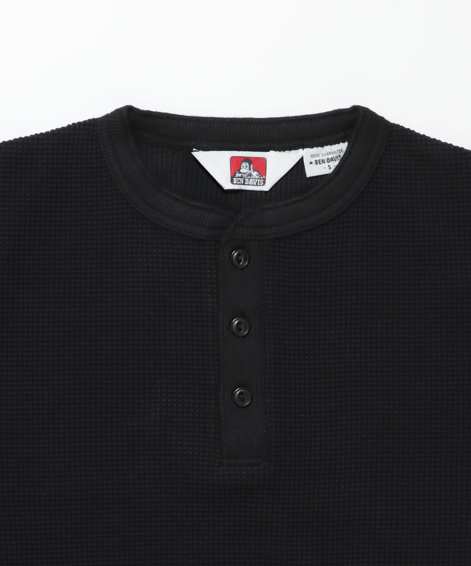 WAFFLE L/S HENLEY / ヘンリー ワッフル オーバーサイズ 長袖 レイヤード ブラック