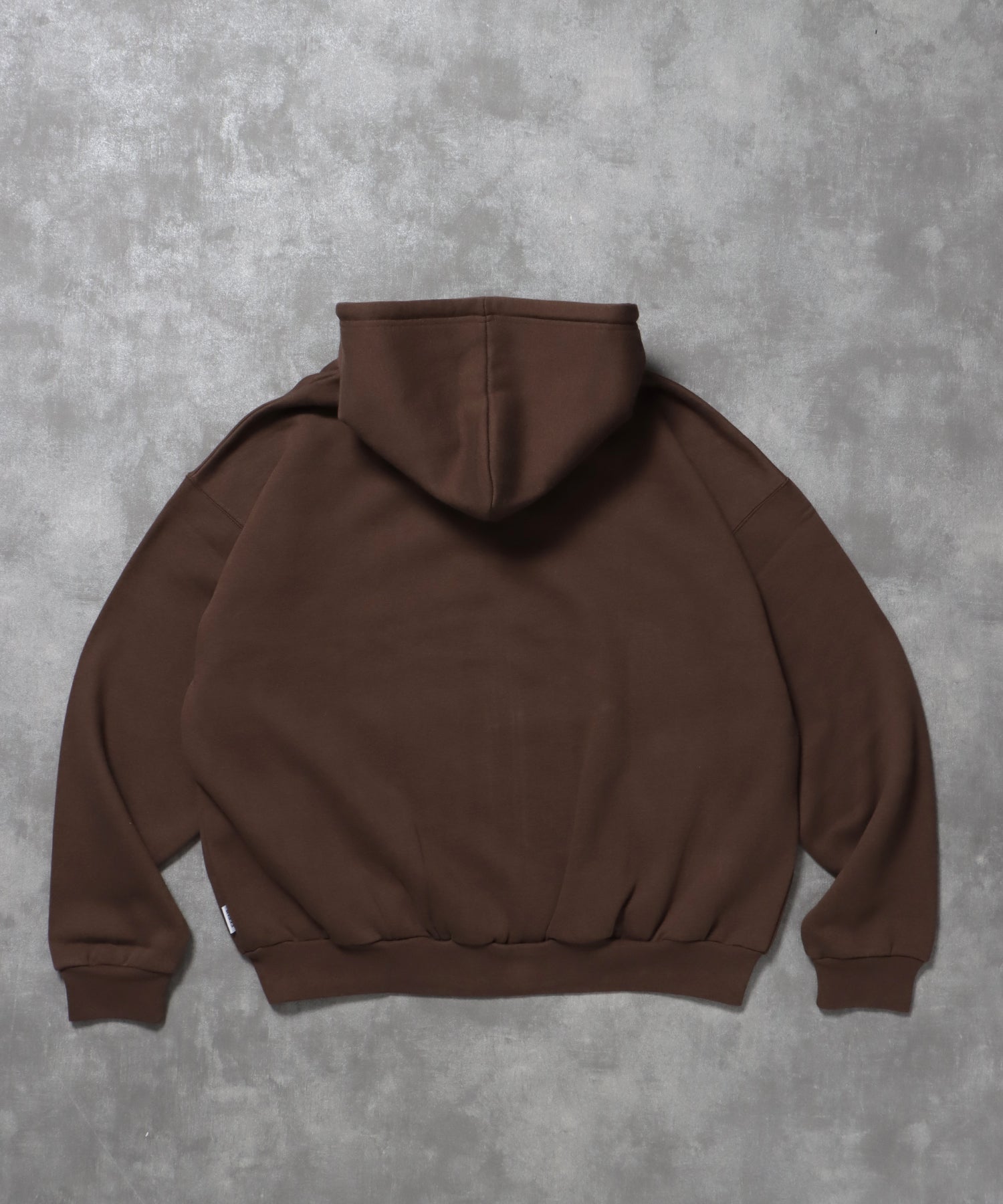 ヘビーウエイトワンポイントロゴジップパーカー / パーカー 裏起毛 ジップ 刺繍 ロゴ フーディ ダブルジップ ブラウン