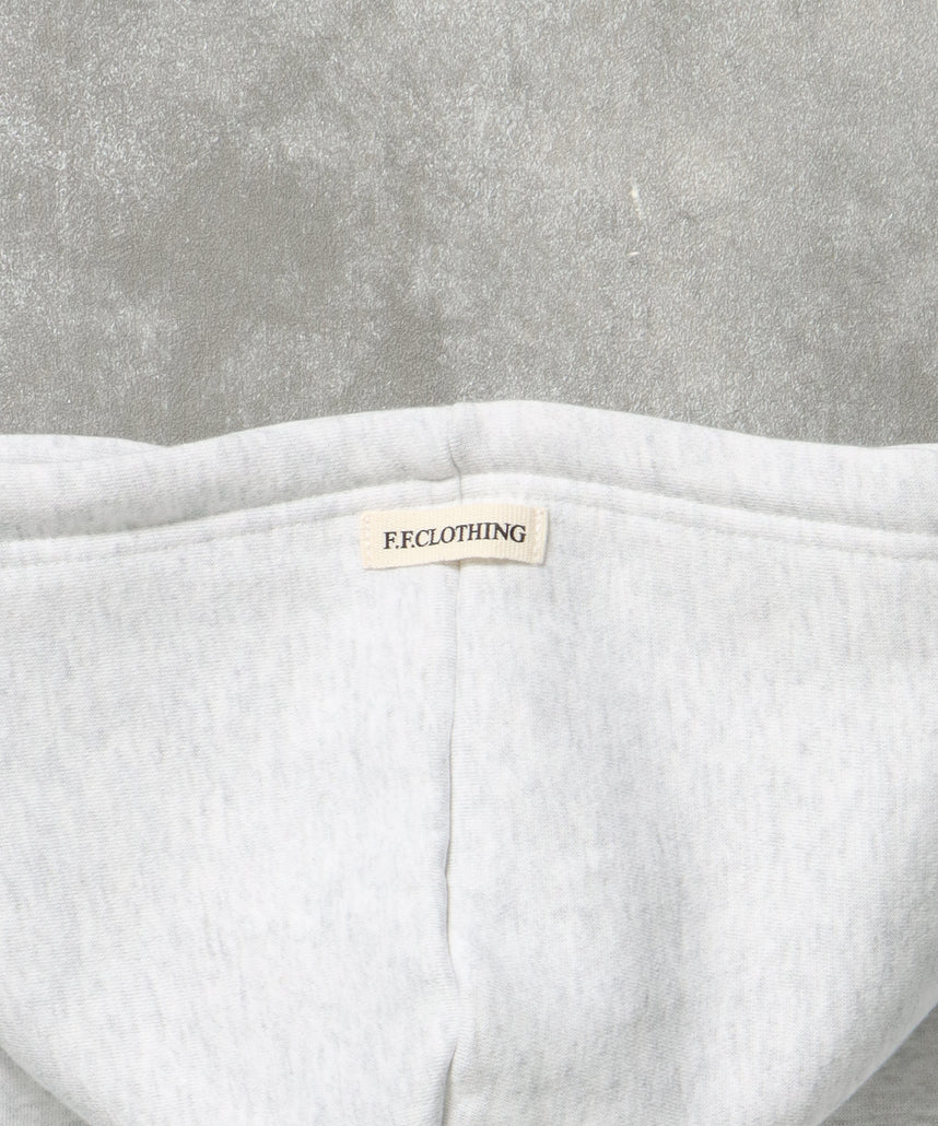 ヘビーウエイト2段ロゴZIPパーカー / パーカー 裏起毛 ジップ 刺繍 ロゴ フーディ ダブルジップ アッシュグレー