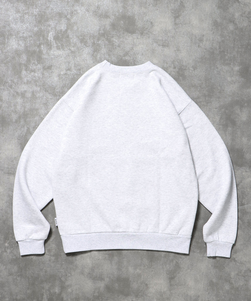 ヘビーウエイトぼかしアートスウェット / 裏起毛 スウェット クルーネック アート プリント アッシュグレー