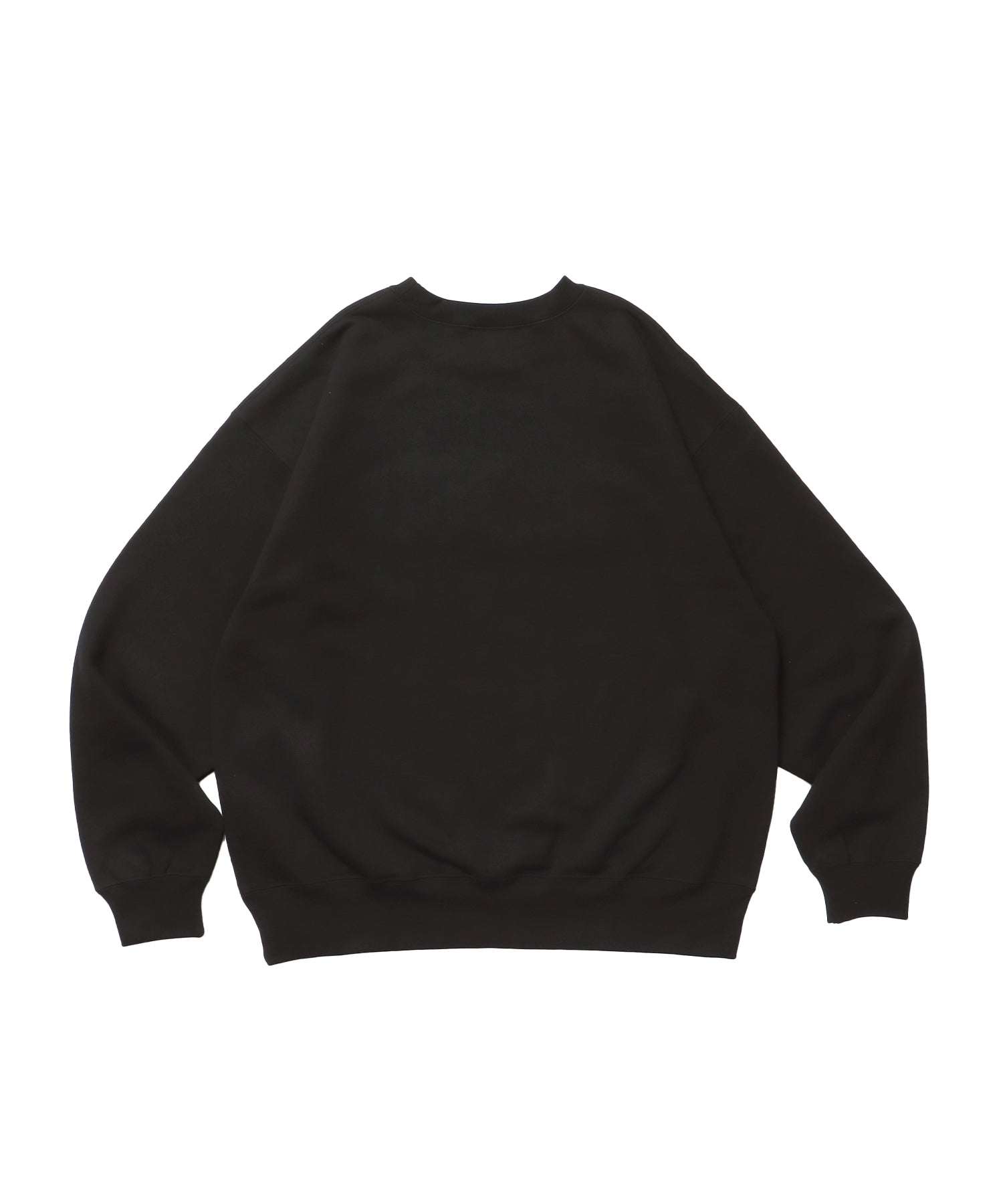 PLAD LOGO CREW / ビッグシルエット クルーネック 裏起毛 ワンポイント 人気秋冬 トレンドカラー スウェット タウンユース カジュアルストリート ユニセックス ブラック