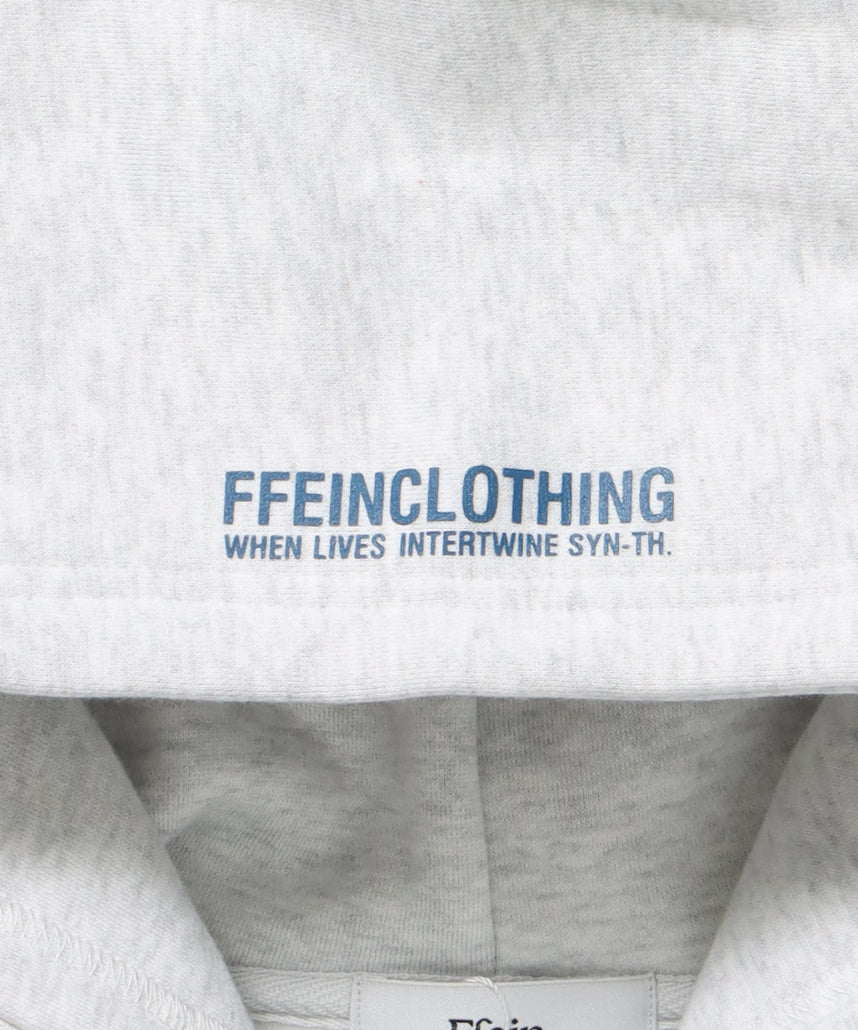 ヘビーウエイトぼかしロゴジップパーカー / パーカー 裏起毛 ジップ 刺繍 ロゴ フーディ ダブルジップ アッシュグレー