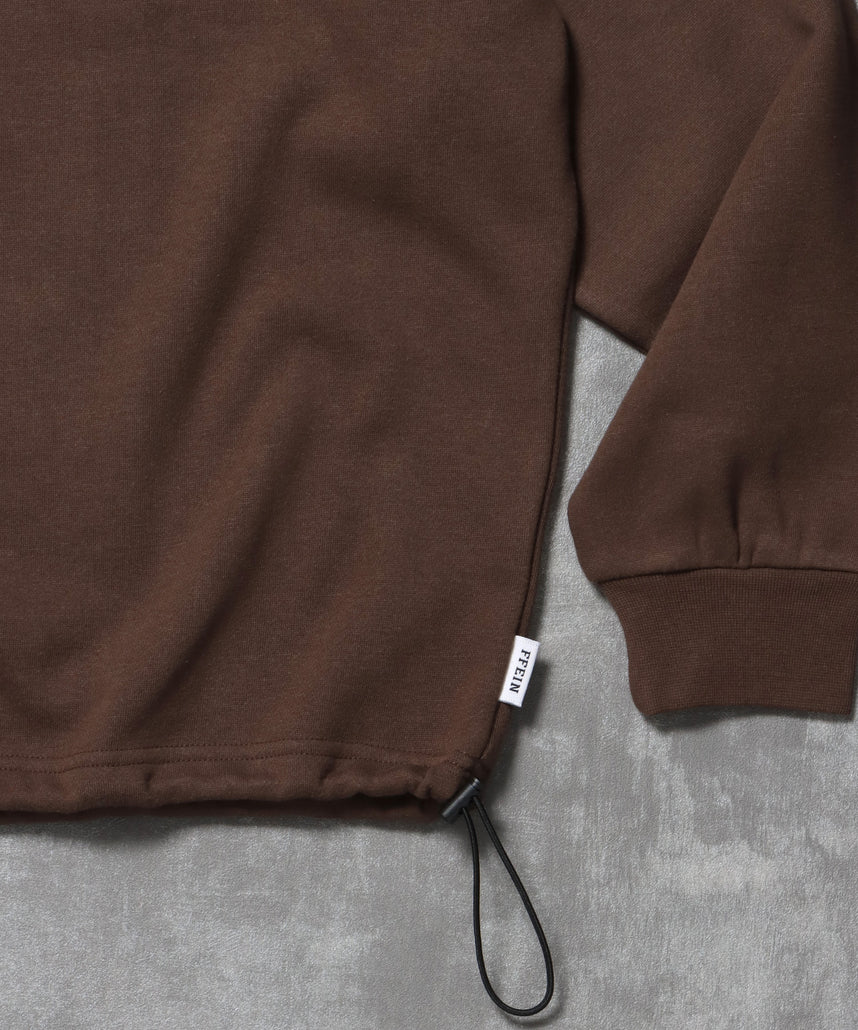 ヘビーウエイト3段ロゴドローコード付スウェット / スウェット トレーナー ロゴプリント ドローコード 裏起毛 ブラウン