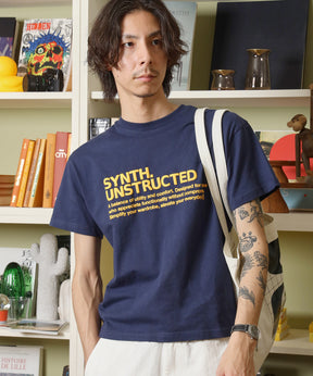 パッケージ発泡ロゴTシャツ / Tシャツ クルーネック 半袖 プリント 発砲ロゴ【短丈】 ネイビー