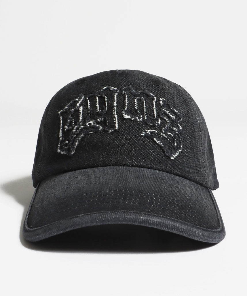 【SEQUENZ(シークエンズ)】sqnz applique denim cap / キャップ デニム ステッチ 刺繍 ≪サイズ調節可能≫ ブラック
