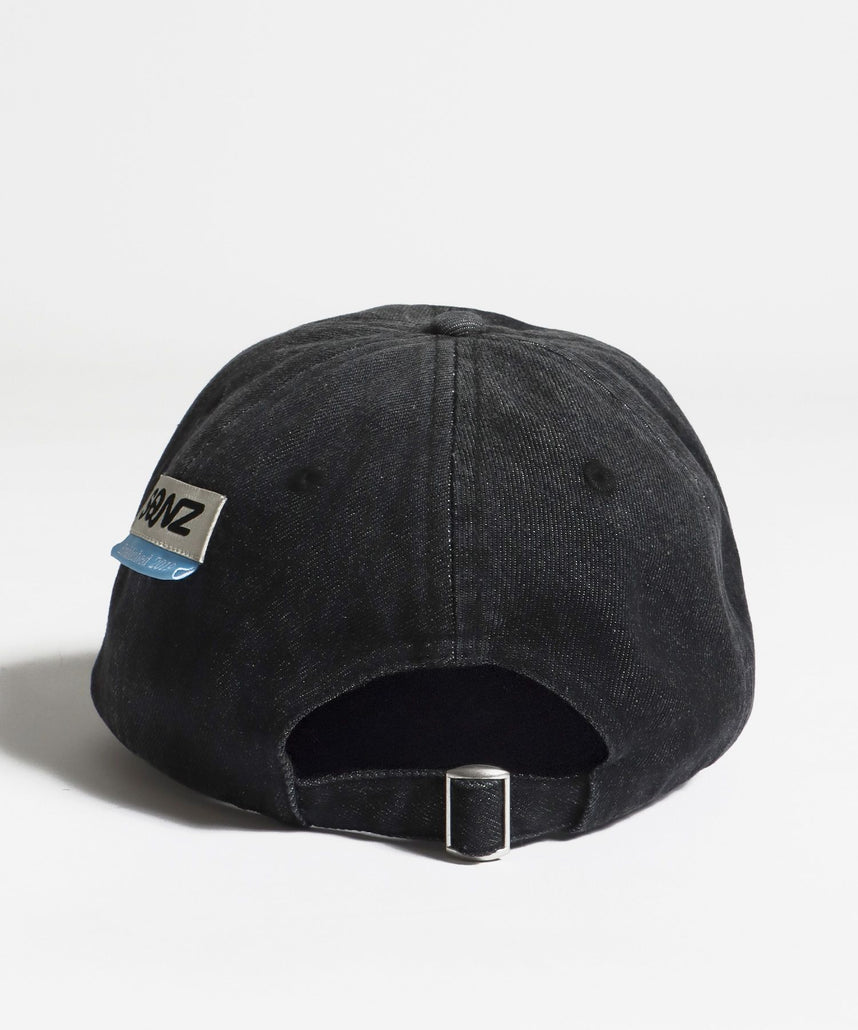 sqnz applique denim cap / キャップ デニム ステッチ 刺繍 ≪サイズ調節可能≫ ブラック