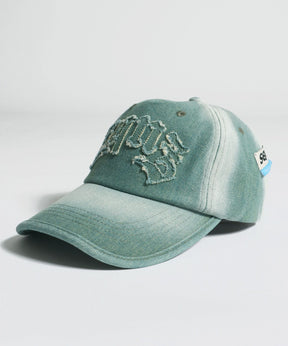 sqnz applique denim cap / キャップ デニム ステッチ 刺繍 ≪サイズ調節可能≫ グリーン