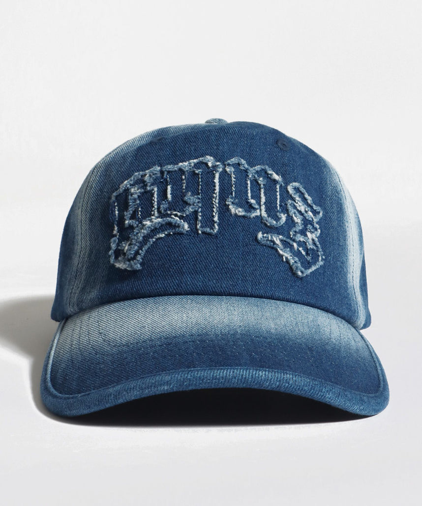 【SEQUENZ(シークエンズ)】sqnz applique denim cap / キャップ デニム ステッチ 刺繍 ≪サイズ調節可能≫ ネイビー