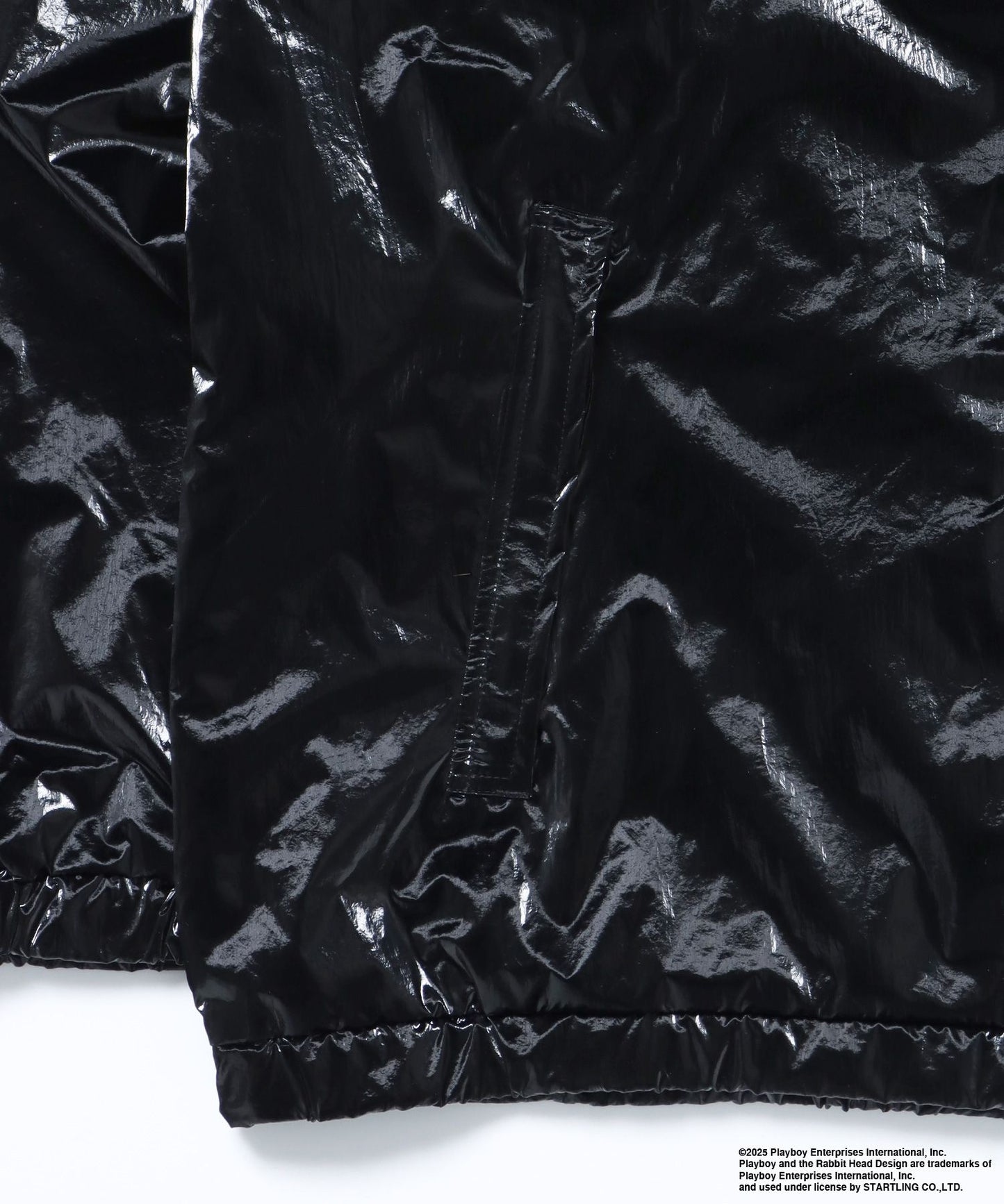 PB COATING JACKET / プレイボーイ ジャケット コーティング フルジップ センターロゴ ブラック