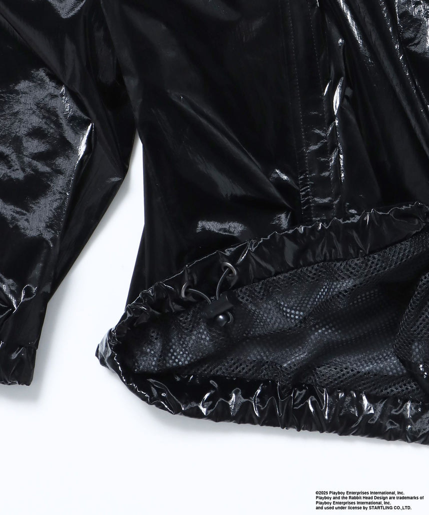 PB COATING JACKET / プレイボーイ ジャケット コーティング フルジップ センターロゴ ブラック