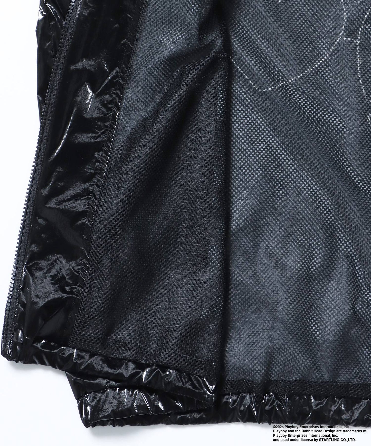 PB COATING JACKET / プレイボーイ ジャケット コーティング フルジップ センターロゴ ブラック