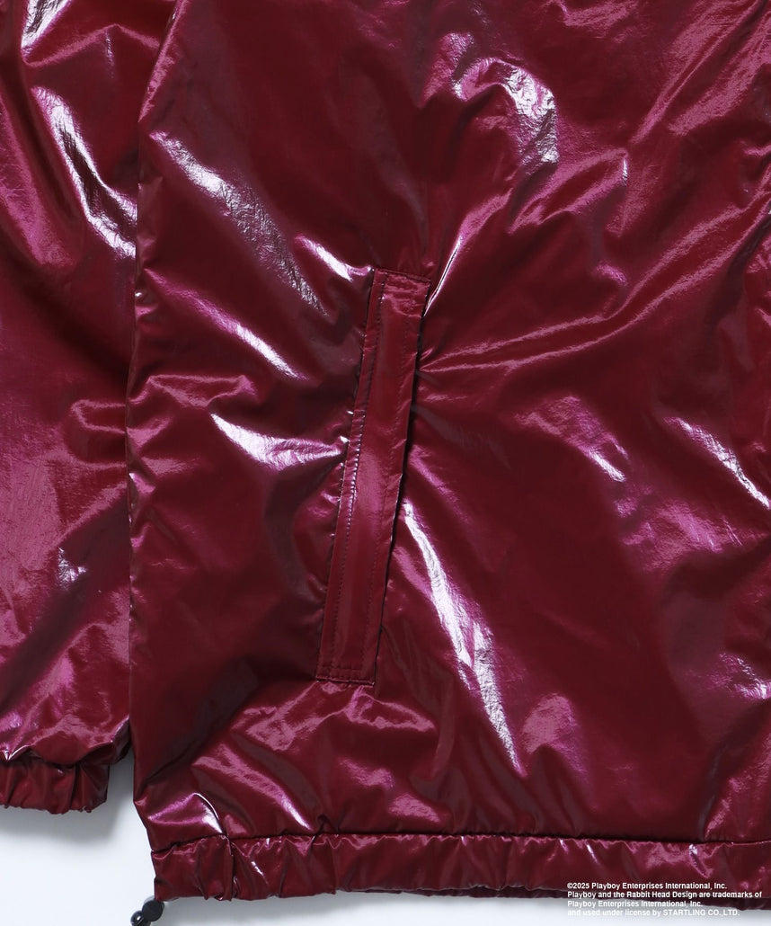 PB COATING JACKET / プレイボーイ ジャケット コーティング フルジップ センターロゴ バーガンディー