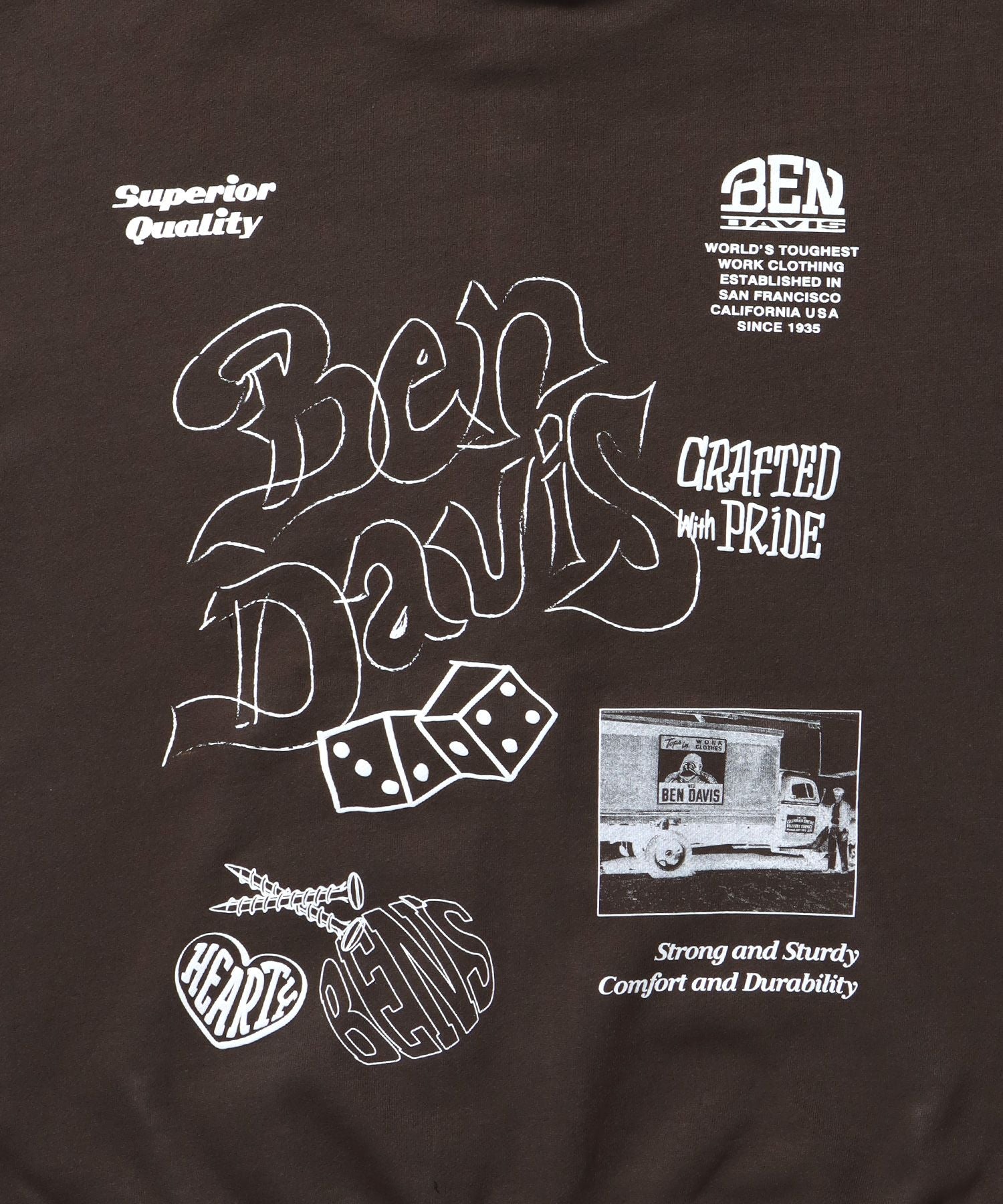 ROUGH IDEAS ZIP HOODIE / ジップパーカー ワイドシルエット フーディ 裏毛 ダークブラウン