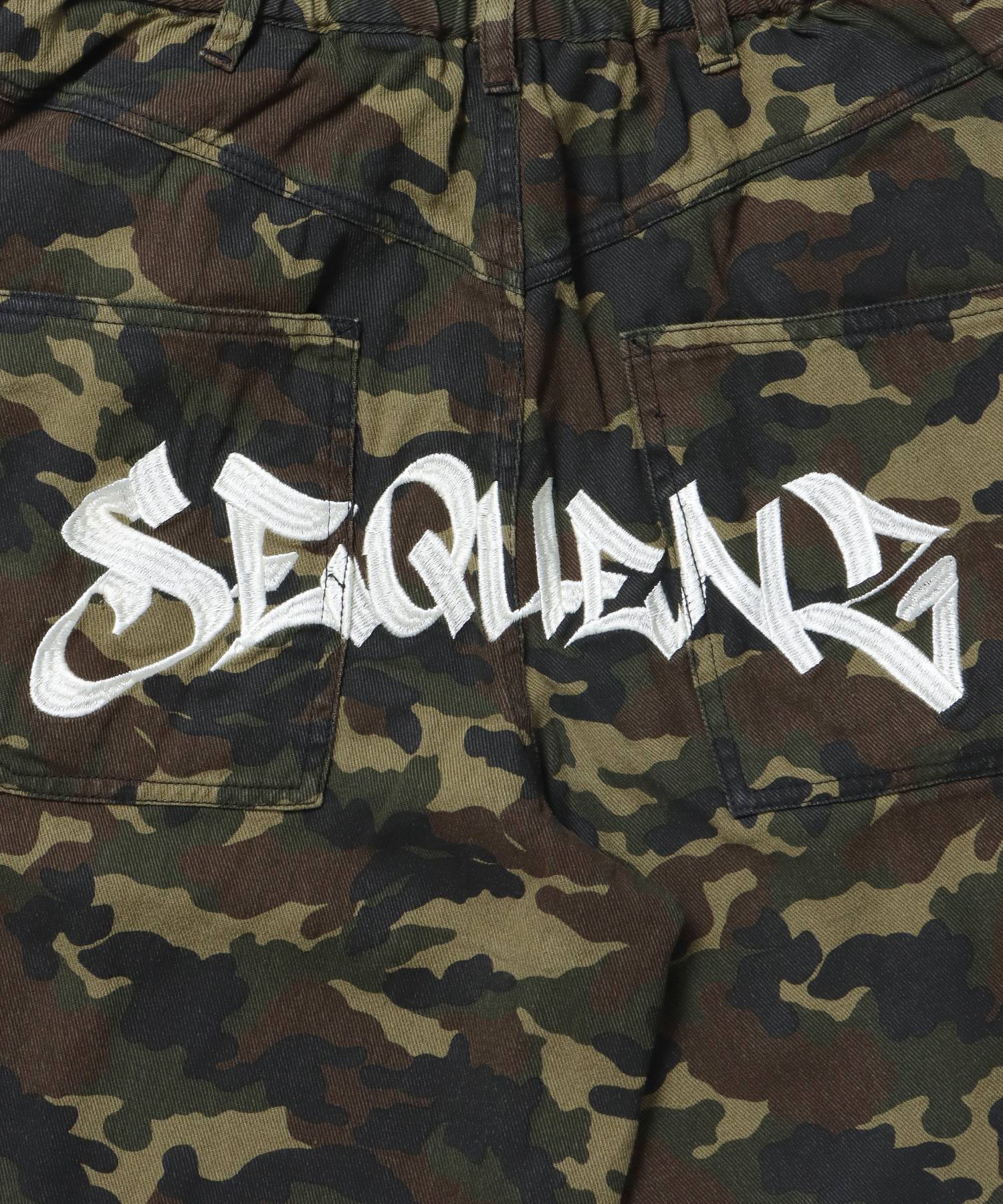 BACK EMB. SHORT DENIM / デニム パンツ 半ズボン ショーツ ワンポイント 刺繍 柄80