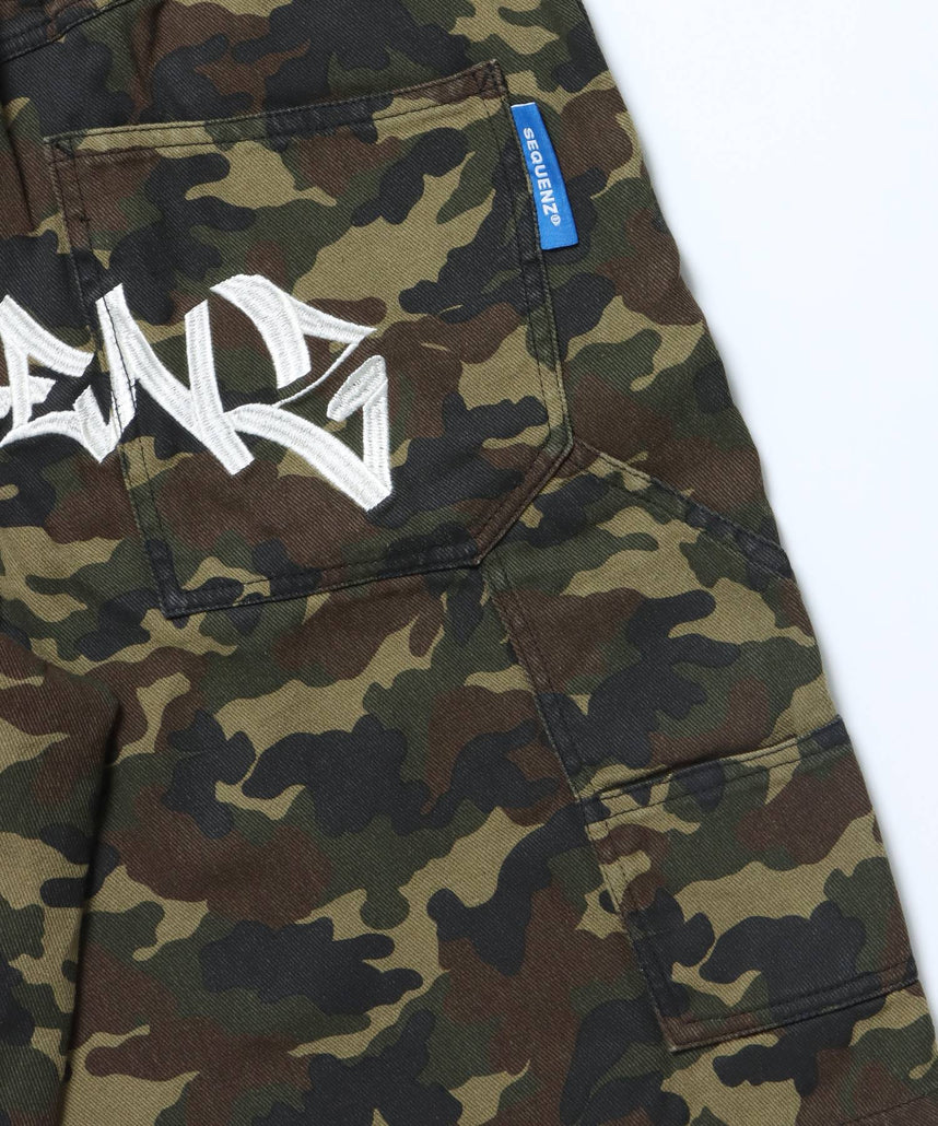 BACK EMB. SHORT DENIM / デニム パンツ 半ズボン ショーツ ワンポイント 刺繍 柄80