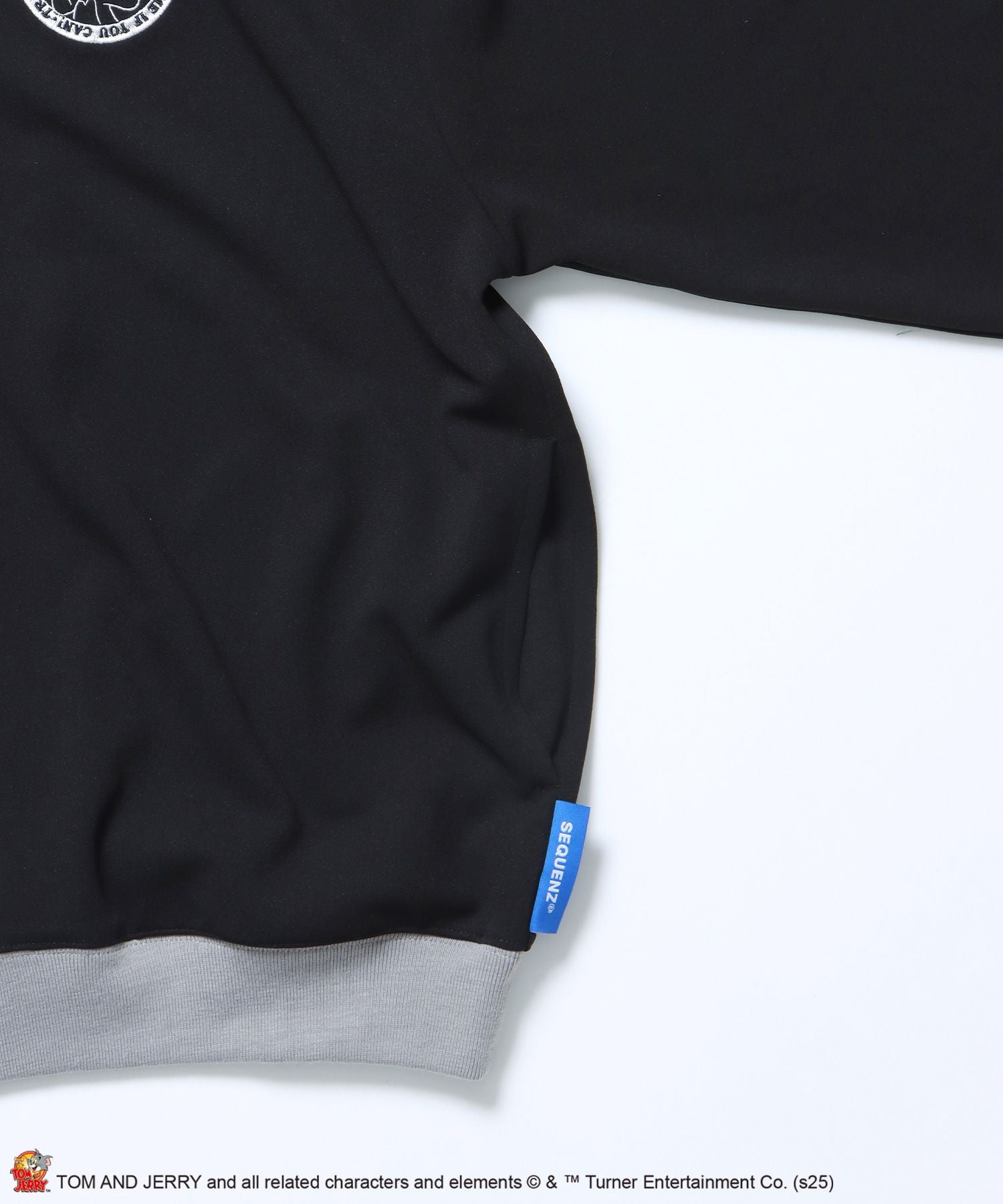 TJ CIRCLE LOGO TRACK JACKET / トムとジェリー ジャージ フルジップ ジャケット 刺繍 ブラック