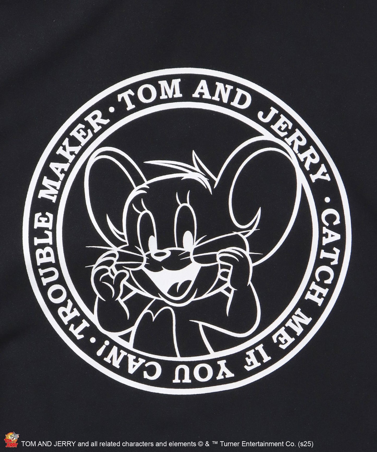 TJ CIRCLE LOGO TRACK JACKET / トムとジェリー ジャージ フルジップ ジャケット 刺繍 ブラック