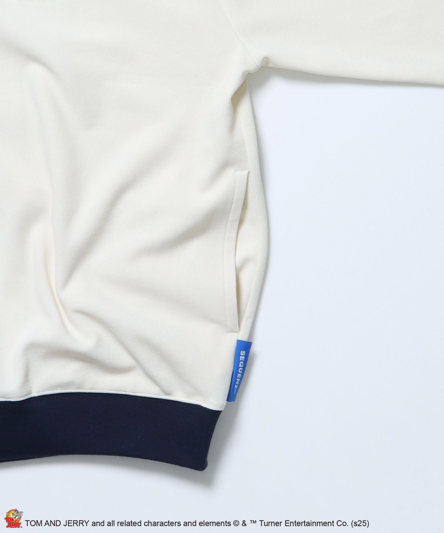 TJ CIRCLE LOGO TRACK JACKET / トムとジェリー ジャージ フルジップ ジャケット 刺繍 オフホワイト