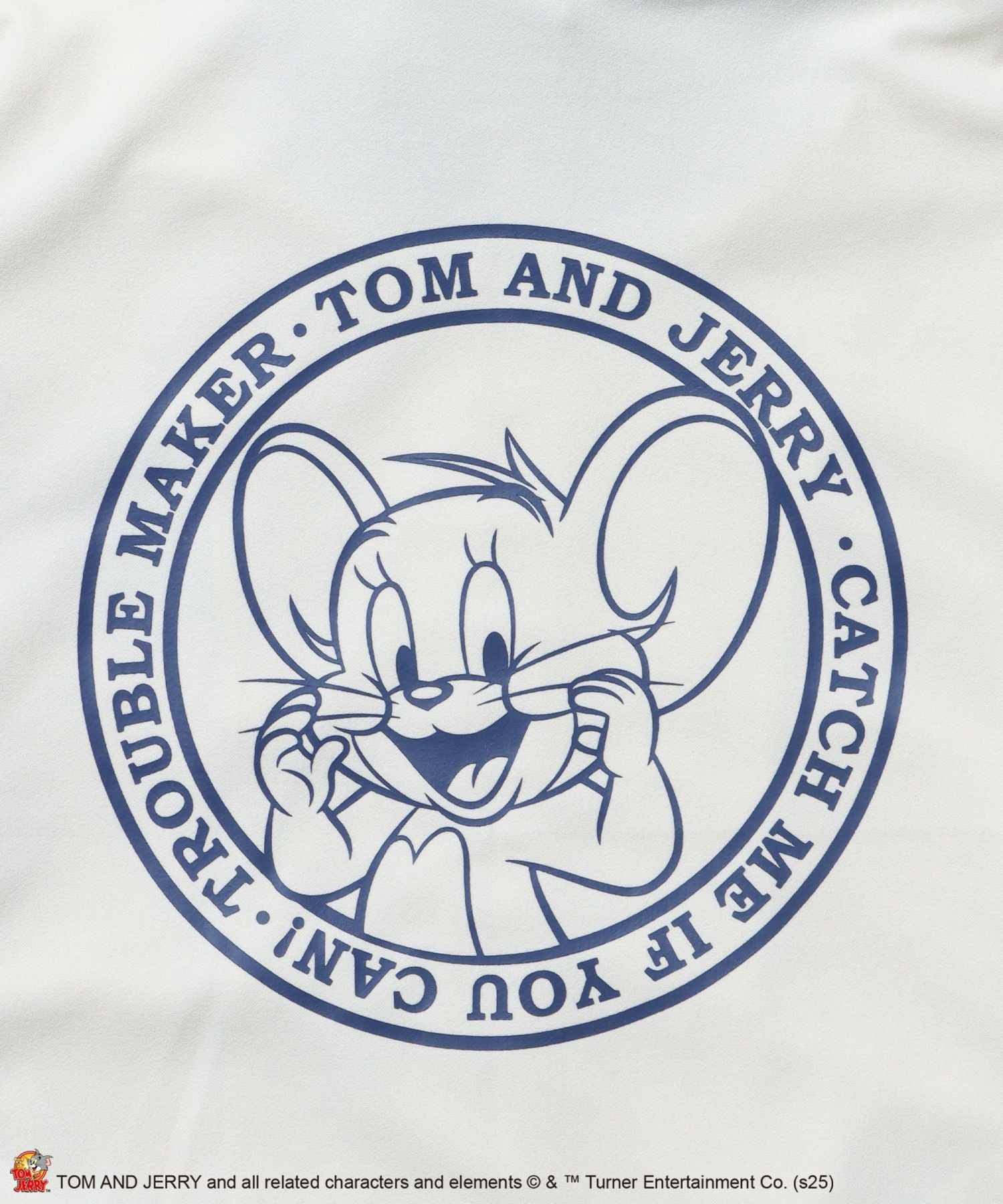 TJ CIRCLE LOGO TRACK JACKET / トムとジェリー ジャージ フルジップ ジャケット 刺繍 オフホワイト