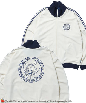 TJ CIRCLE LOGO TRACK JACKET / トムとジェリー ジャージ フルジップ ジャケット 刺繍 オフホワイト
