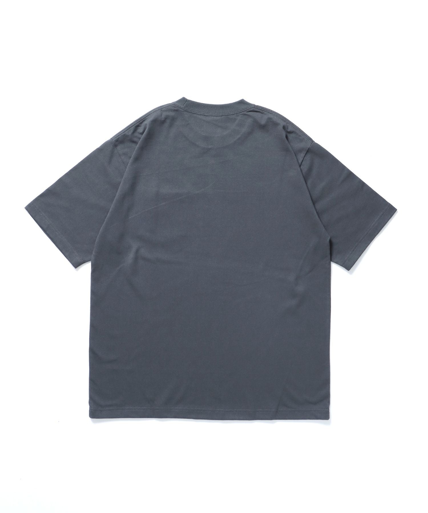 BIG POCKET TEE / ポケット 半袖 ワンポイント ワイドシルエット ヘビーウエイト クルーネック チャコール