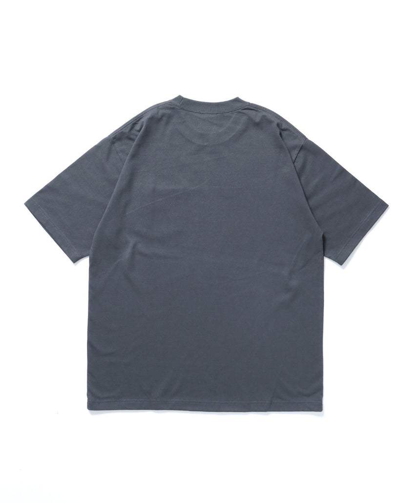 BIG POCKET TEE / ポケット 半袖 ワンポイント ワイドシルエット ヘビーウエイト クルーネック チャコール