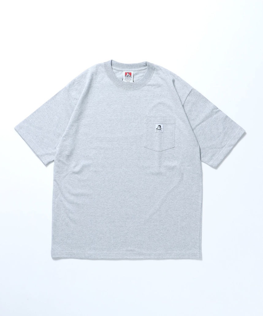 【BEN DAVIS(ベンデイビス)】BIG POCKET TEE / ポケット 半袖 ワンポイント ワイドシルエット ヘビーウエイト クルーネック グレー