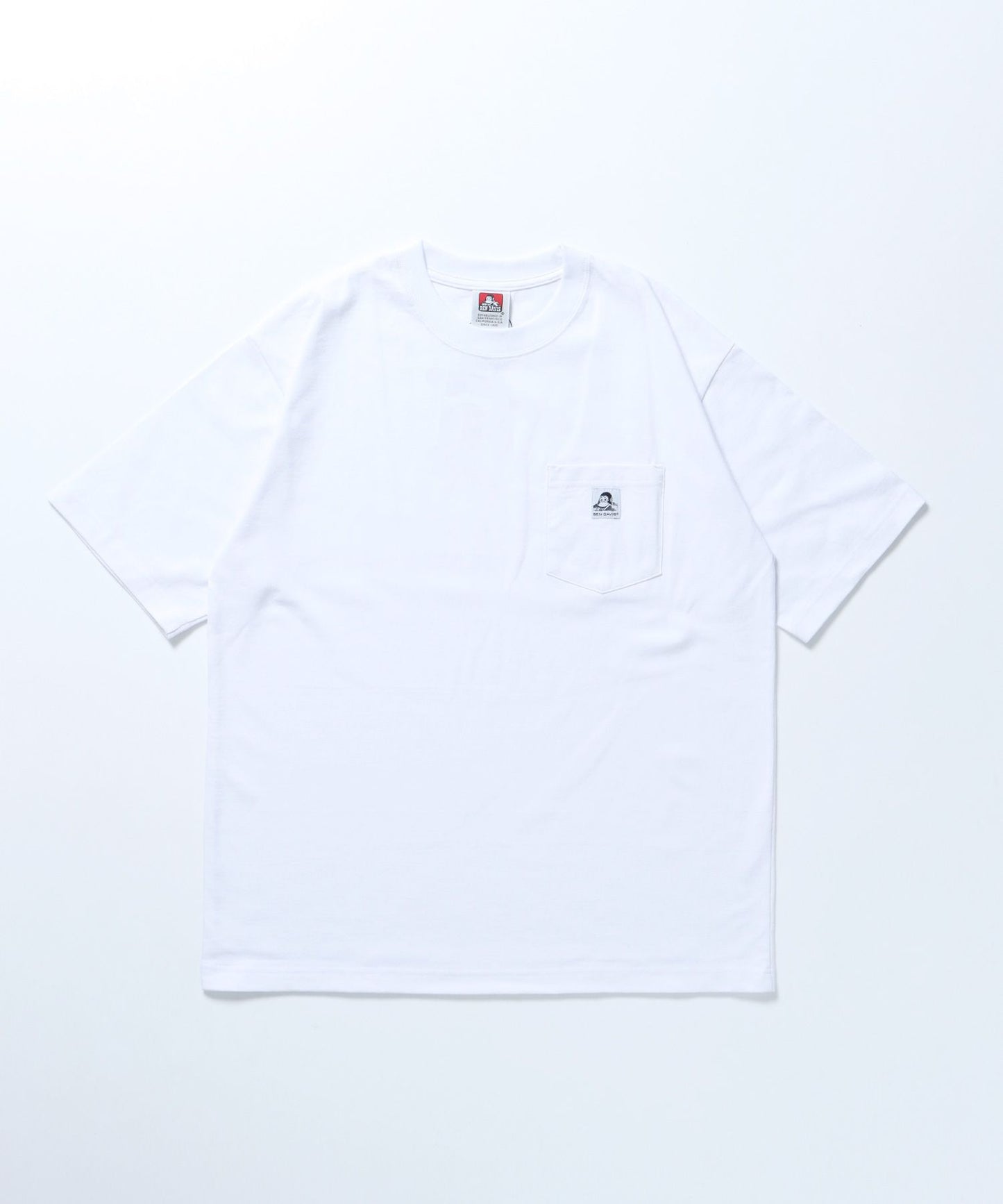 【BEN DAVIS(ベンデイビス)】BIG POCKET TEE / ポケット 半袖 ワンポイント ワイドシルエット ヘビーウエイト クルーネック ホワイト