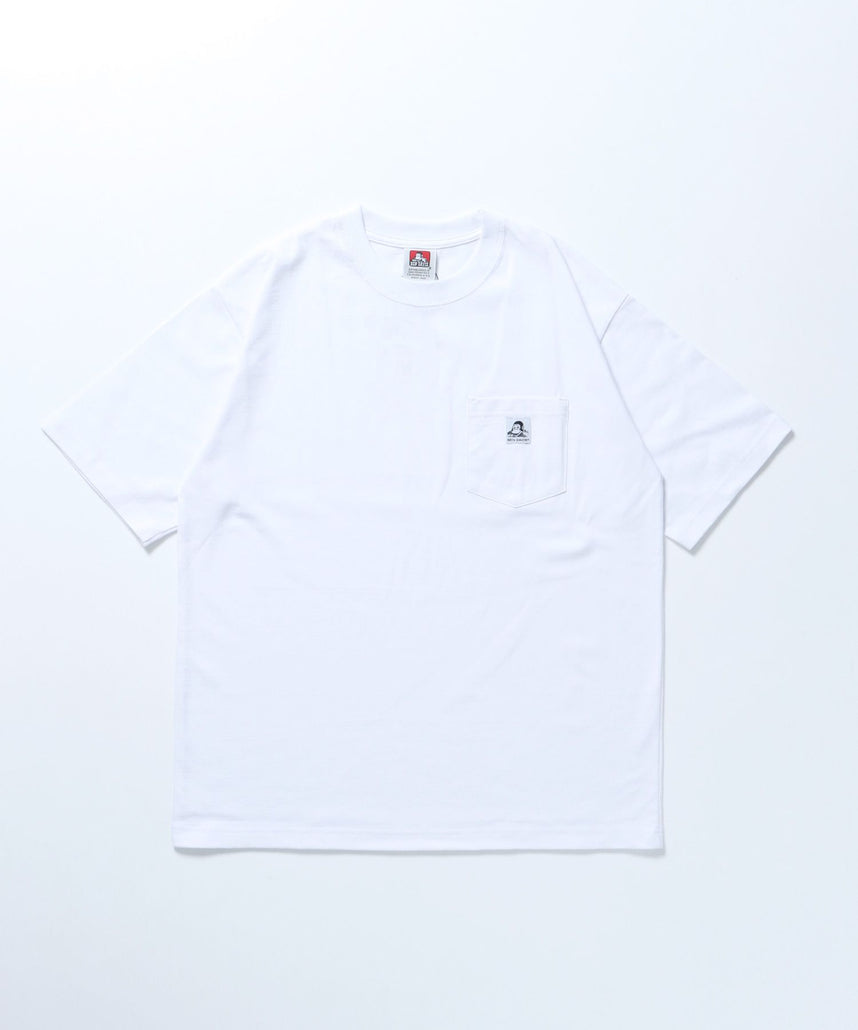 【BEN DAVIS(ベンデイビス)】BIG POCKET TEE / ポケット 半袖 ワンポイント ワイドシルエット ヘビーウエイト クルーネック ホワイト