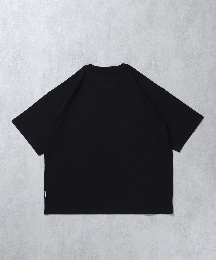 サークルアート線画プリントTシャツ / 男女兼用 レギュラーサイズ ワンポイント シンプル アートT ブラック