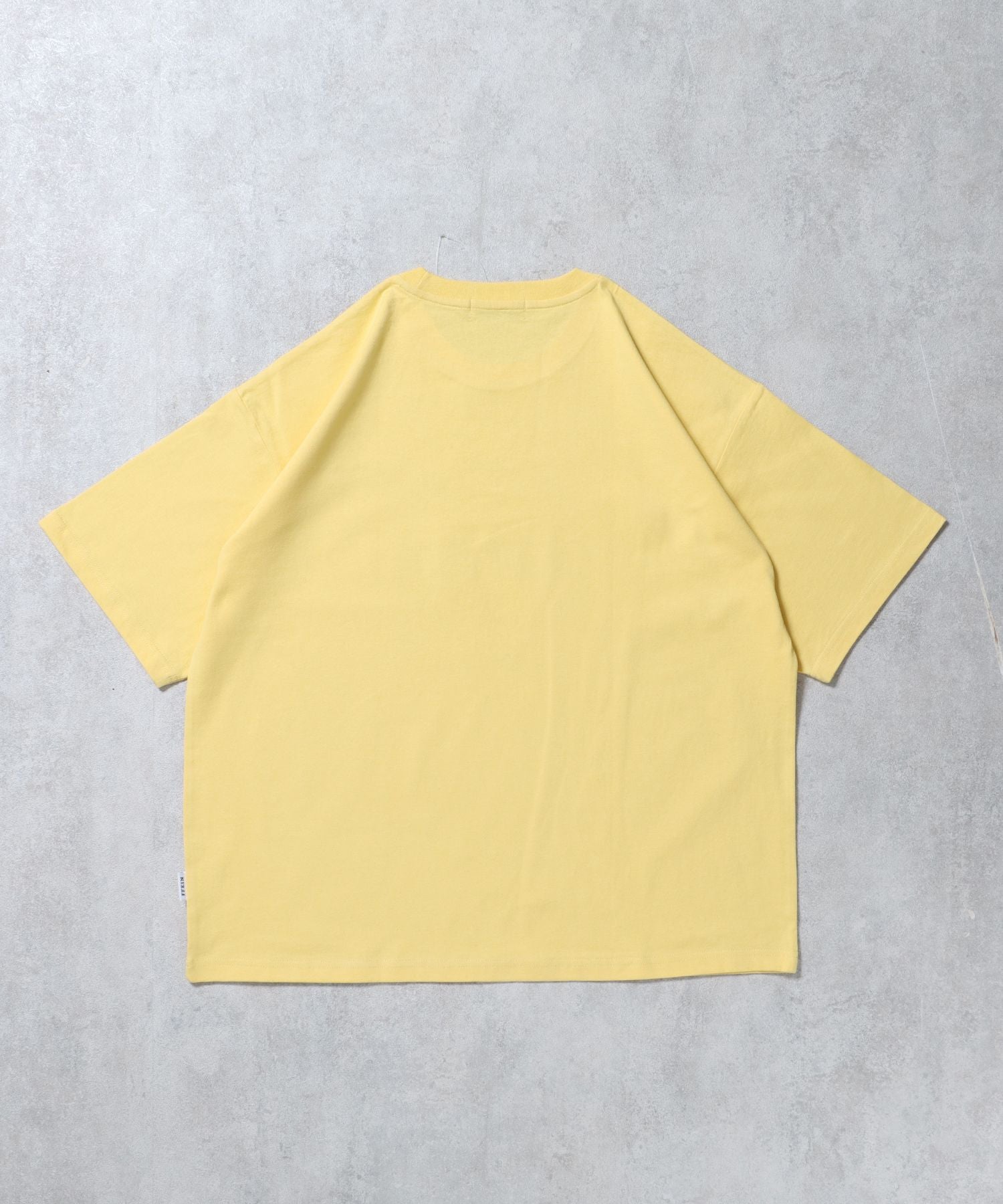 サークルアート線画プリントTシャツ / 男女兼用 レギュラーサイズ ワンポイント シンプル アートT イエロー