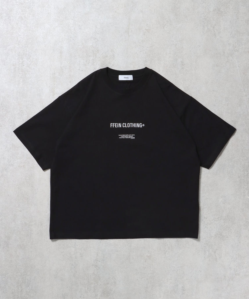 【FFEIN(フェイン)】ワンポイントセンター刺繍ロゴTシャツ / Tシャツ クルーネック 半袖 刺繍 ブラック