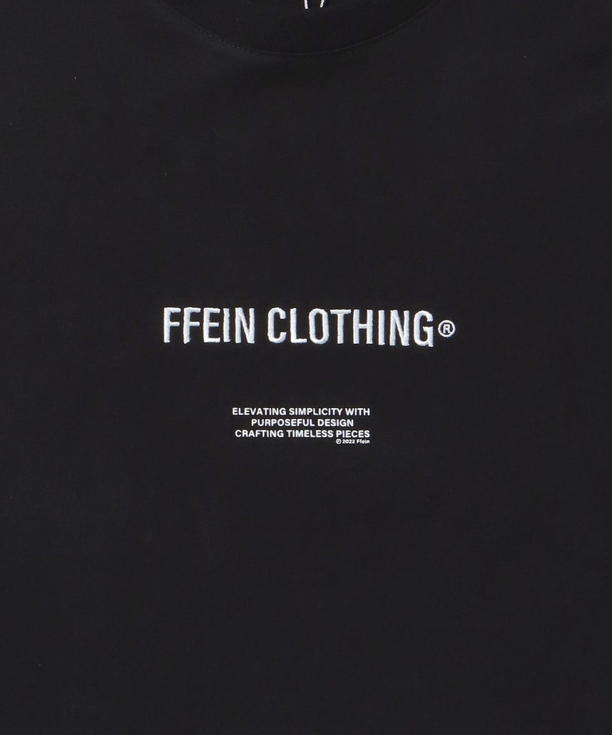 ワンポイントセンター刺繍ロゴTシャツ / Tシャツ クルーネック 半袖 刺繍 ブラック