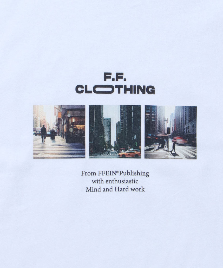 フォトプリントショート丈Tシャツ / Tシャツ 短丈 クルーネック 半袖 ショート丈 ホワイト