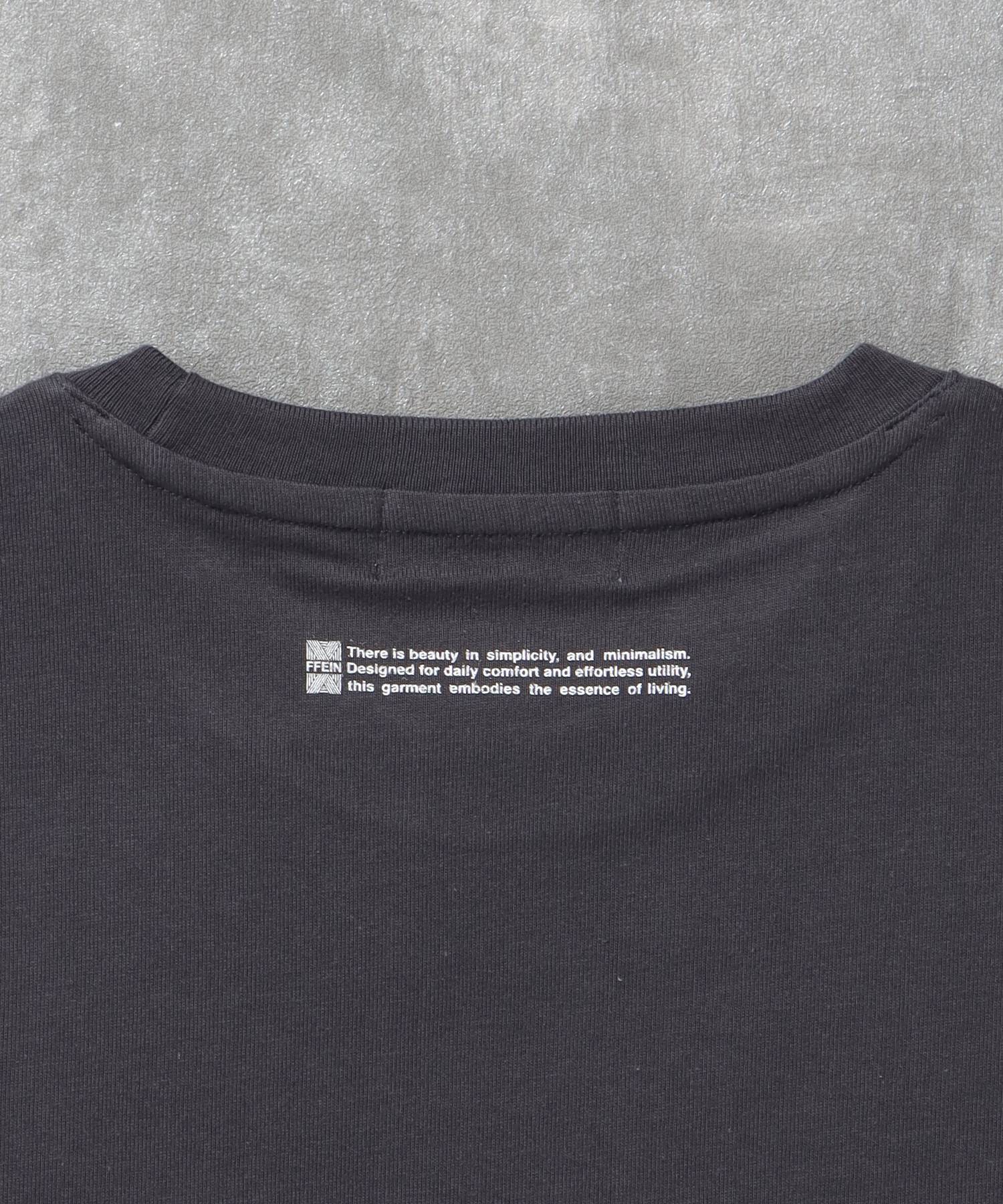 シルエットロゴショート丈Tシャツ / Tシャツ 短丈 クルーネック 半袖 ショート丈 チャコール