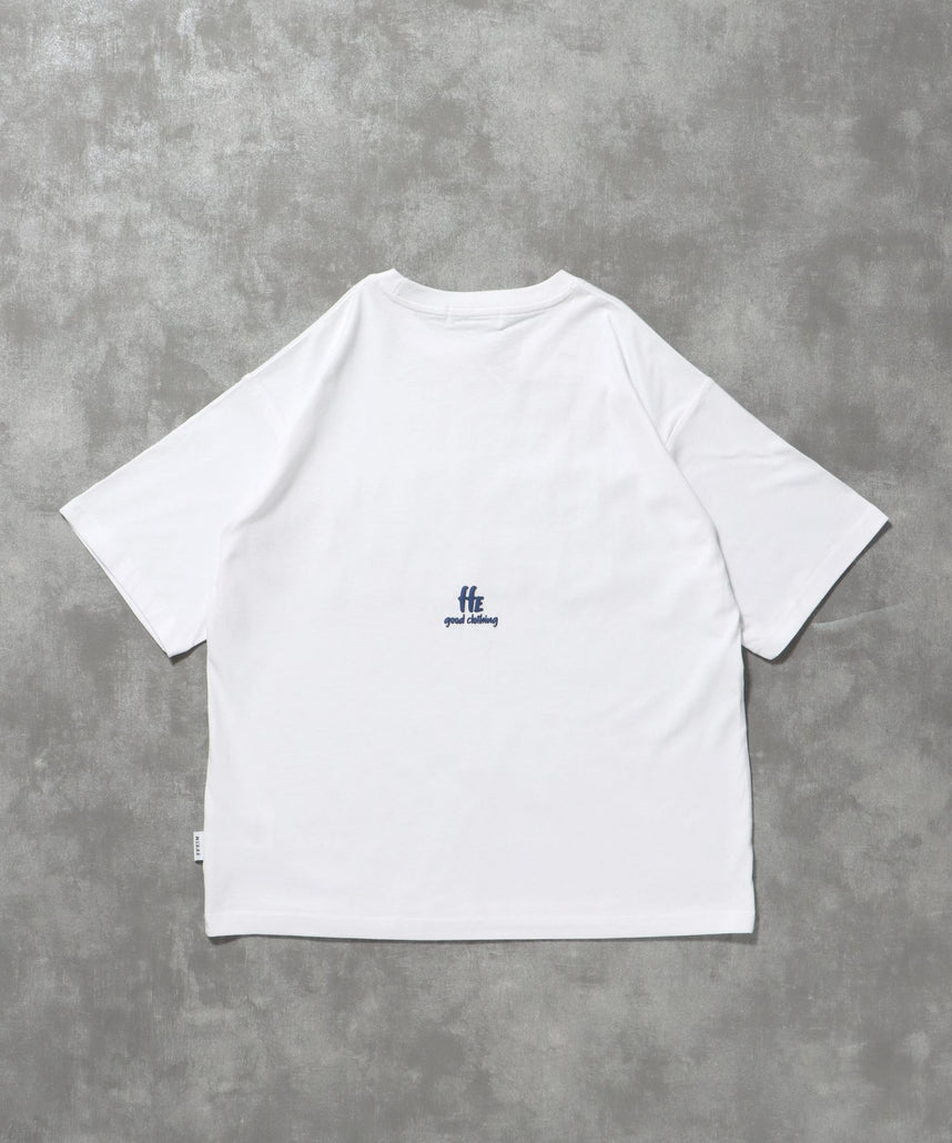 【FFEIN(フェイン)】手書きロゴショート丈Tシャツ / Tシャツ 短丈 クルーネック 半袖 ショート丈 ホワイト