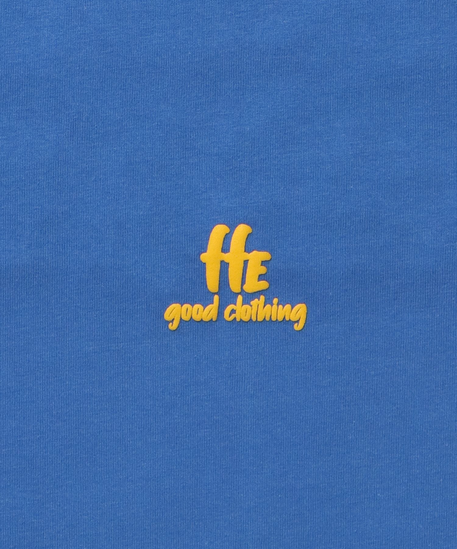 手書きロゴショート丈Tシャツ / Tシャツ 短丈 クルーネック 半袖 ショート丈 ブルー