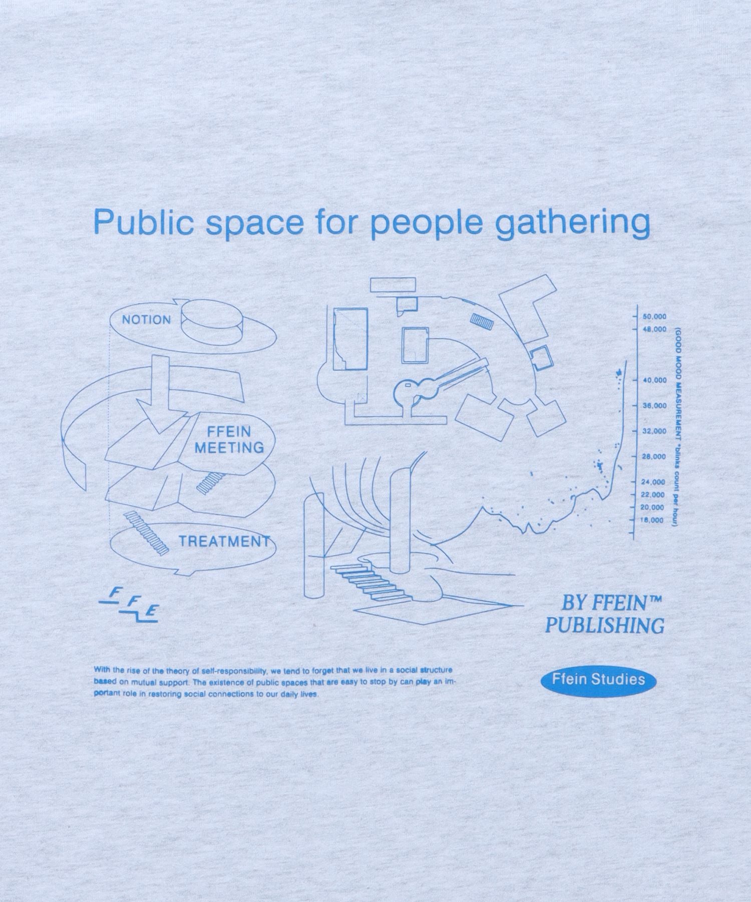 グラフィックショート丈Tシャツ / Tシャツ 短丈 クルーネック 半袖 ショート丈 アッシュグレー