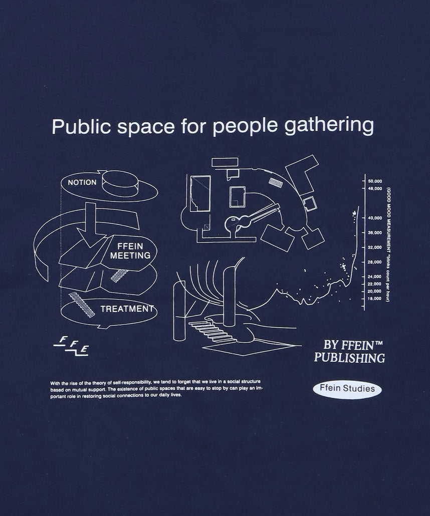 グラフィックショート丈Tシャツ / Tシャツ 短丈 クルーネック 半袖 ショート丈 ネイビー