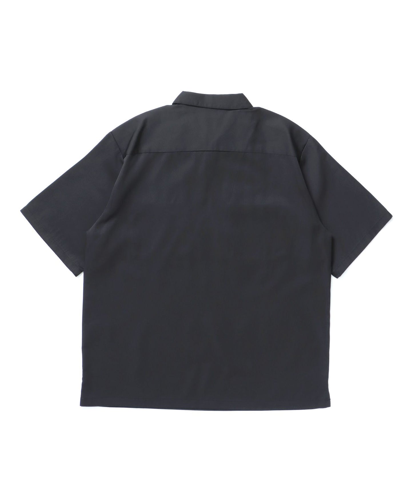 1/2 ZIP S/S SHIRT / シャツ レギュラー ワンポイント シンプル ハーフジップ ブラック