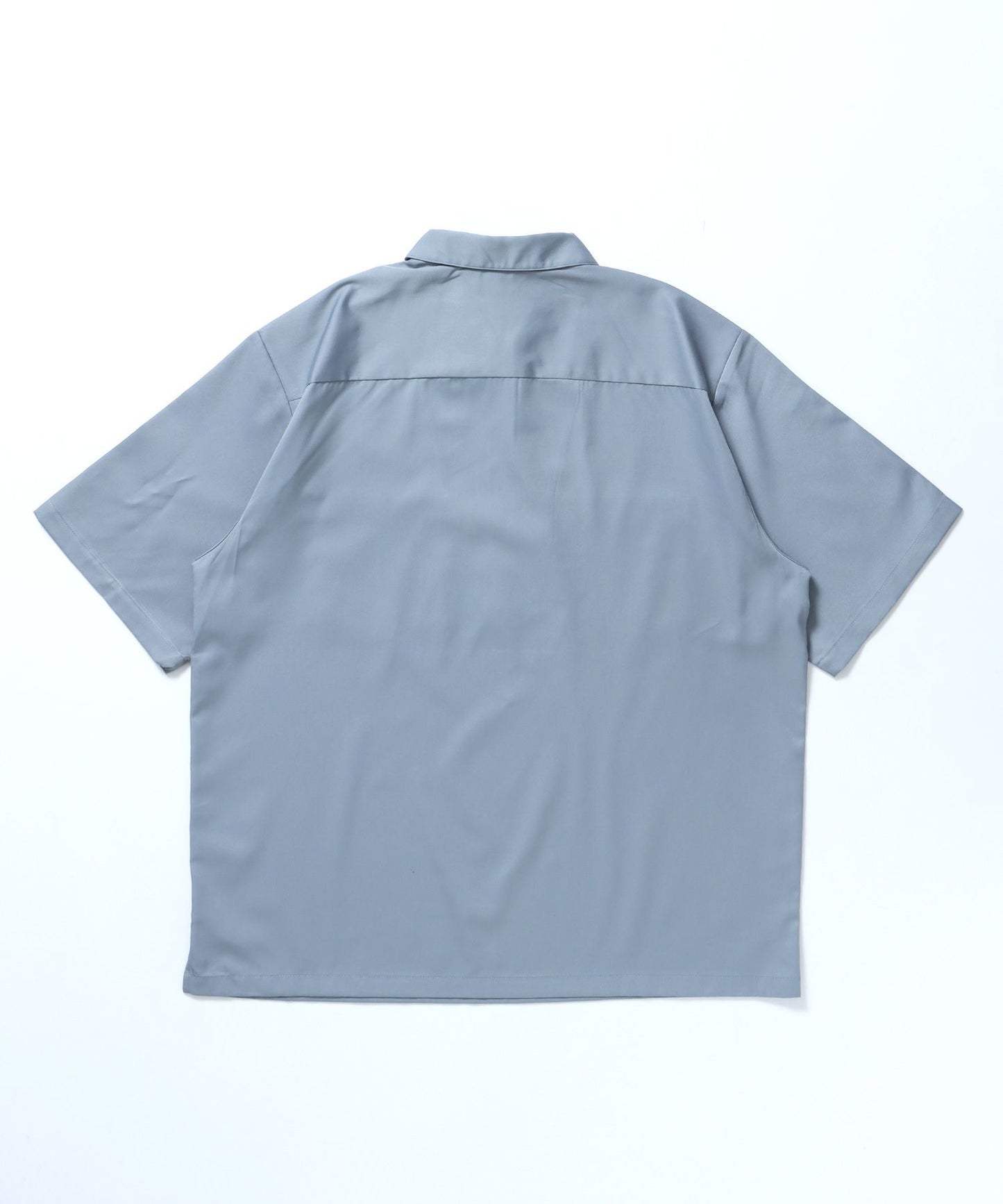 1/2 ZIP S/S SHIRT / シャツ レギュラー ワンポイント シンプル ハーフジップ ライトグレー