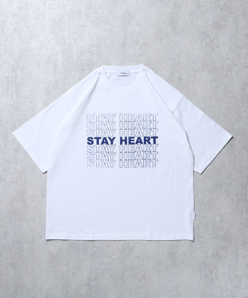 【FFEIN(フェイン)】メッセージロゴショート丈Tシャツ / ぼかしロゴ Tシャツ 短丈 クルーネック 半袖 ホワイト